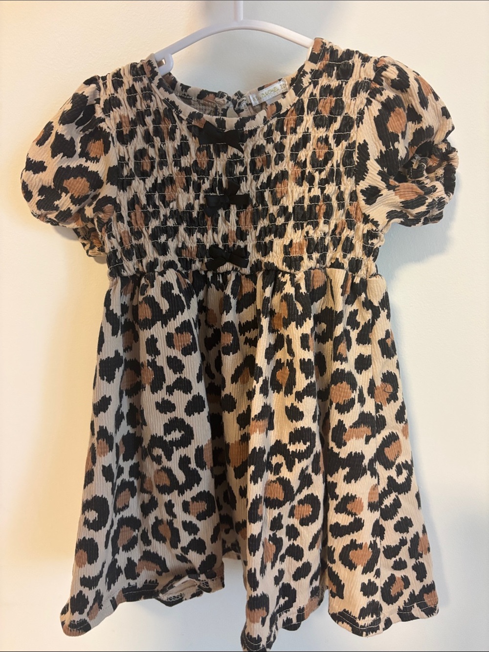 Rachel Zoe Leopard Smocked Dress - Black & Brown